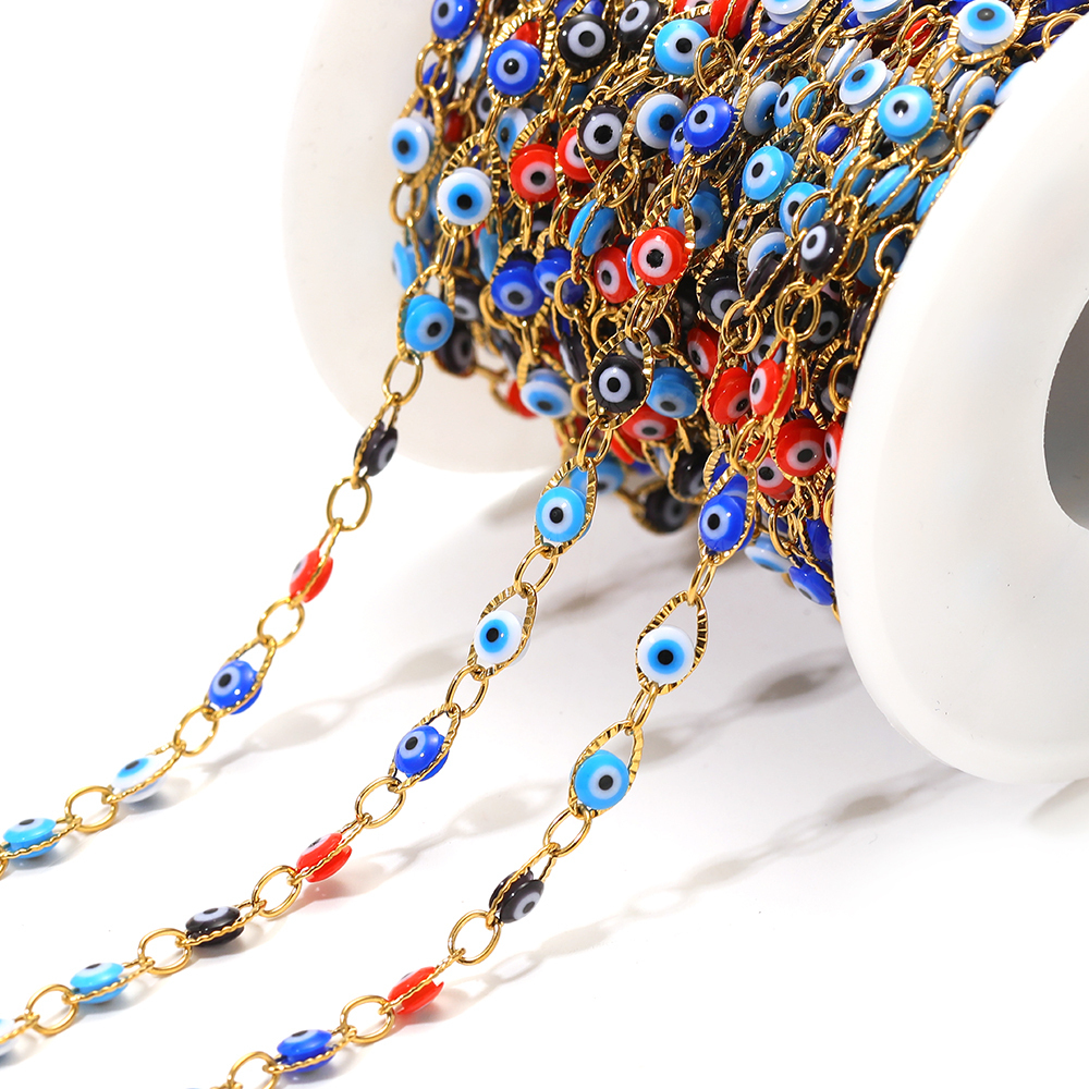 Evil Eye Bracelet - 1 Meter Stainless Steel Bohemia Oval