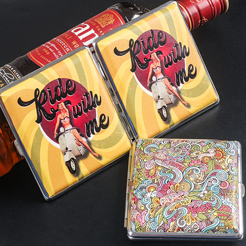 Women Accessories Box - 20 Sticks Metal Cigarette Case For