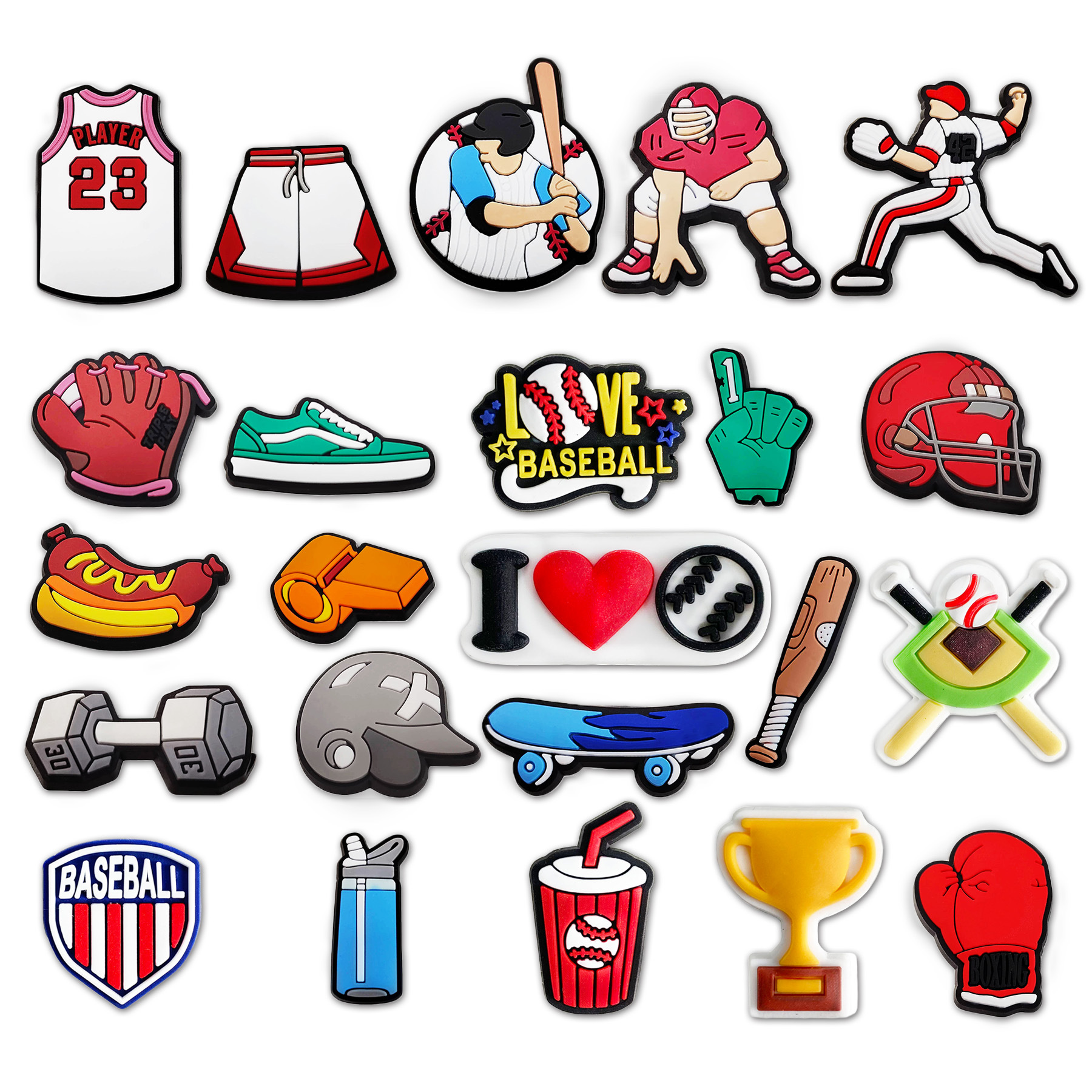 Women'S Accessories For Crocs - Hot 1Pcs PVC Love Baseball Shoe
