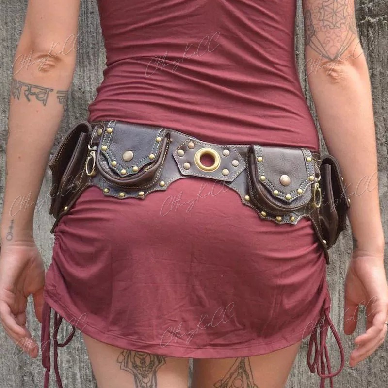 Medieval Steampunk PU Leather  - Women'S Viking Accessories 评论和价格