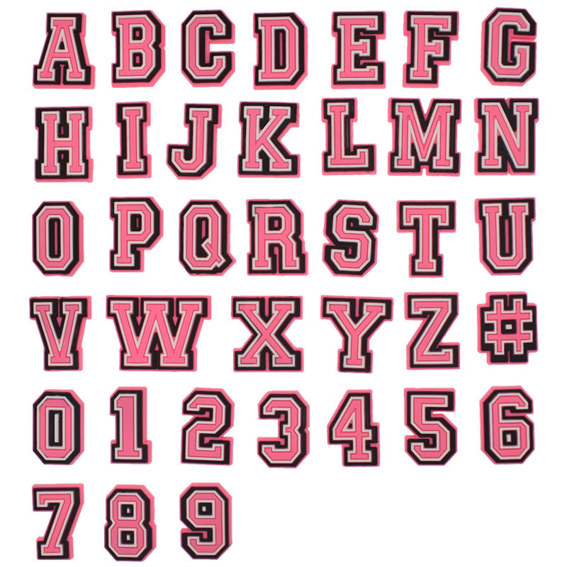 Pink Letter Shoe Charms for Cr - Women'S Accessories For Crocs 评论和价格