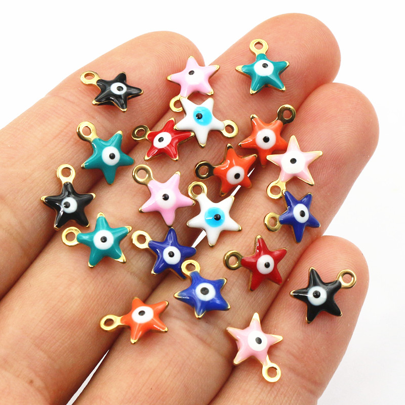 20pcs 10x8.5mm Enamel Evil Eye - Evil Eye Bracelet 评论和价格
