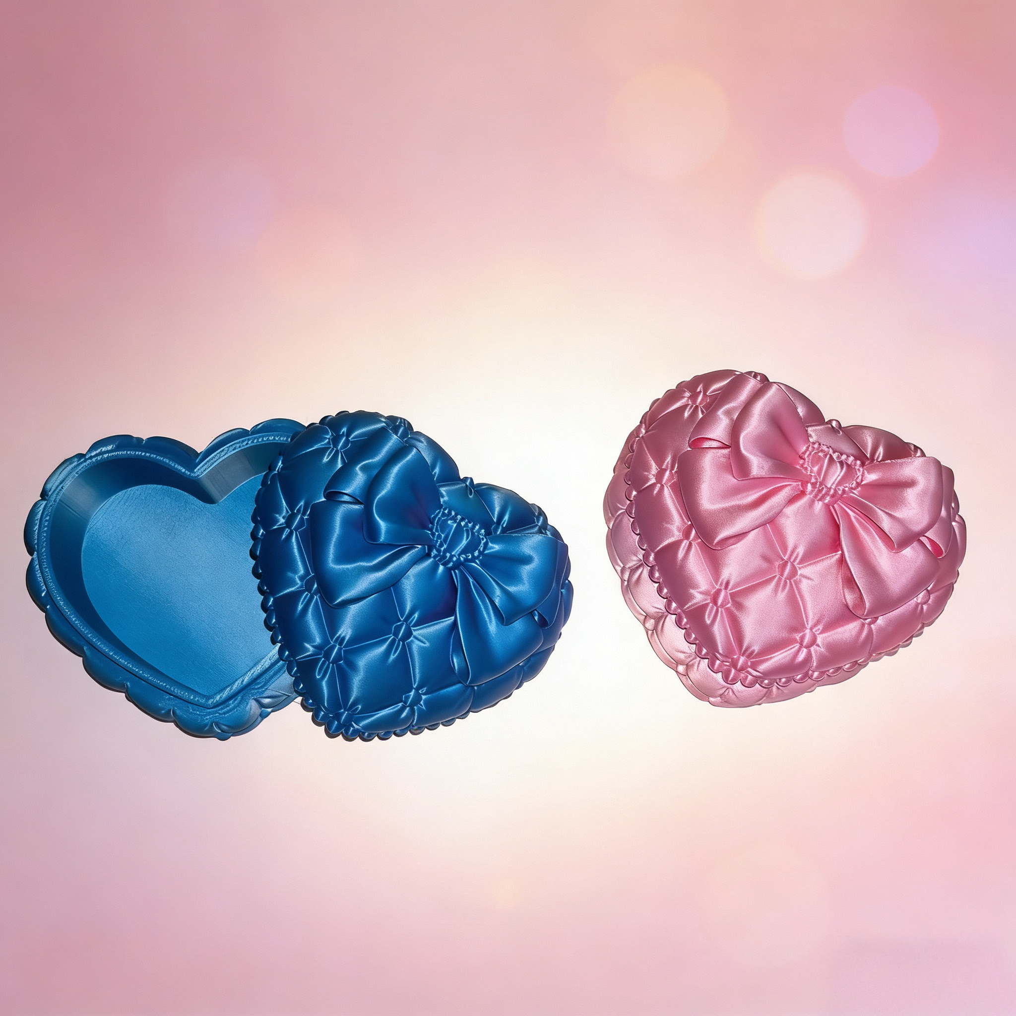 Silk Heart-Shaped Jewelry Box  - Women Accessories Box 评论和价格