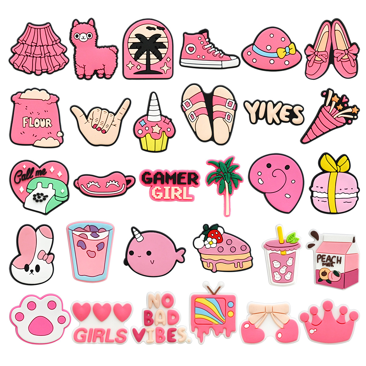 Cute Pink Shoe Charms Decorati - Women'S Accessories For Crocs 评论和价格