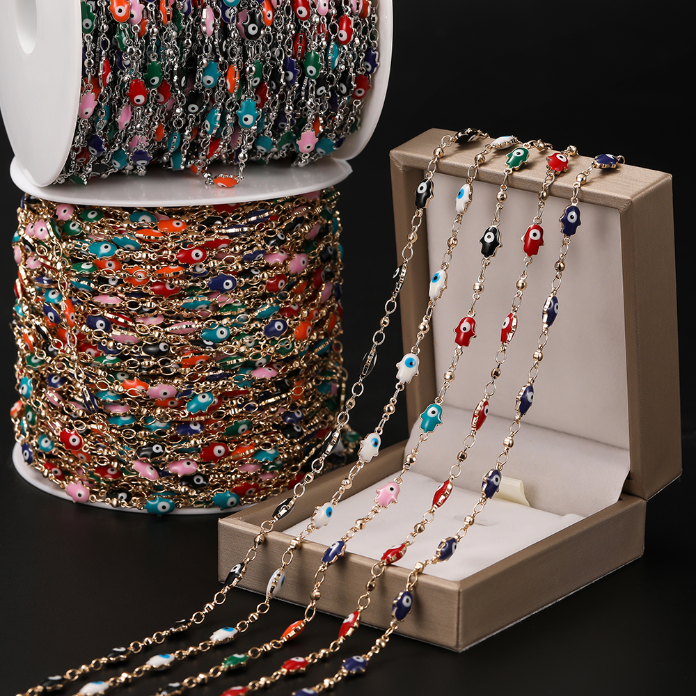1Meter Crystal Oil Drop Beads  - Evil Eye Bracelet 评论和价格