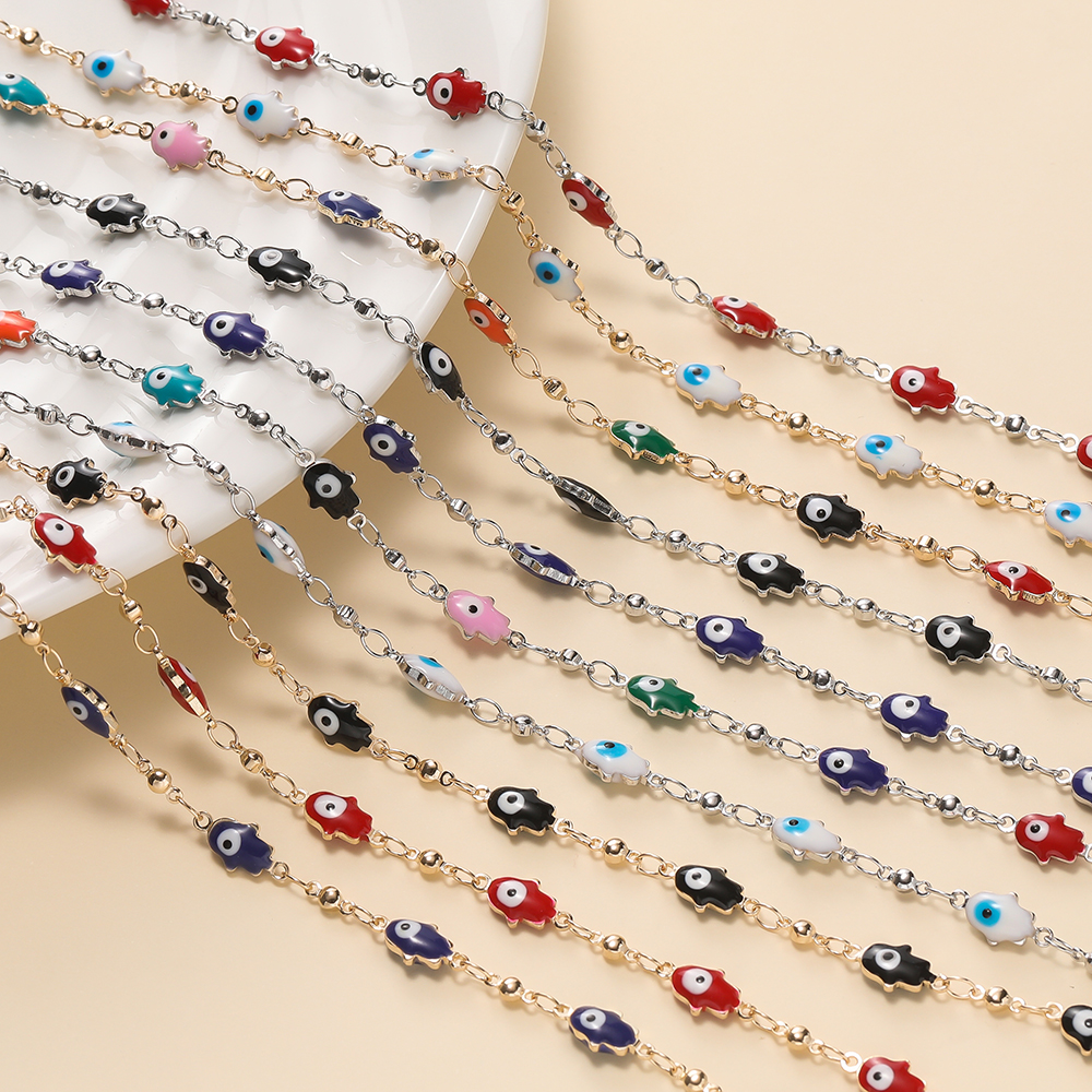 1Meter Crystal Oil Drop Beads  - Evil Eye Bracelet 评论和价格