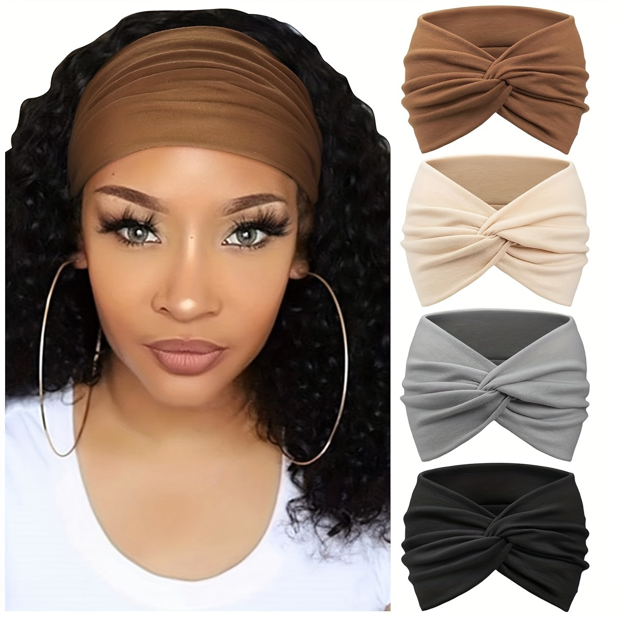 4pcs Women's Wide Headbands, T - Women'S Running Accessories 评论和价格