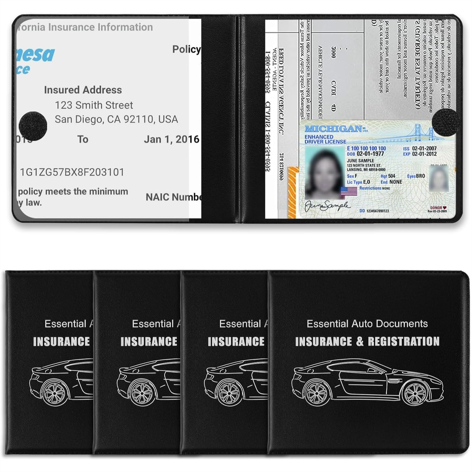 Car Registration Holder, 4-Pac - Women Accessories Images 评论和价格