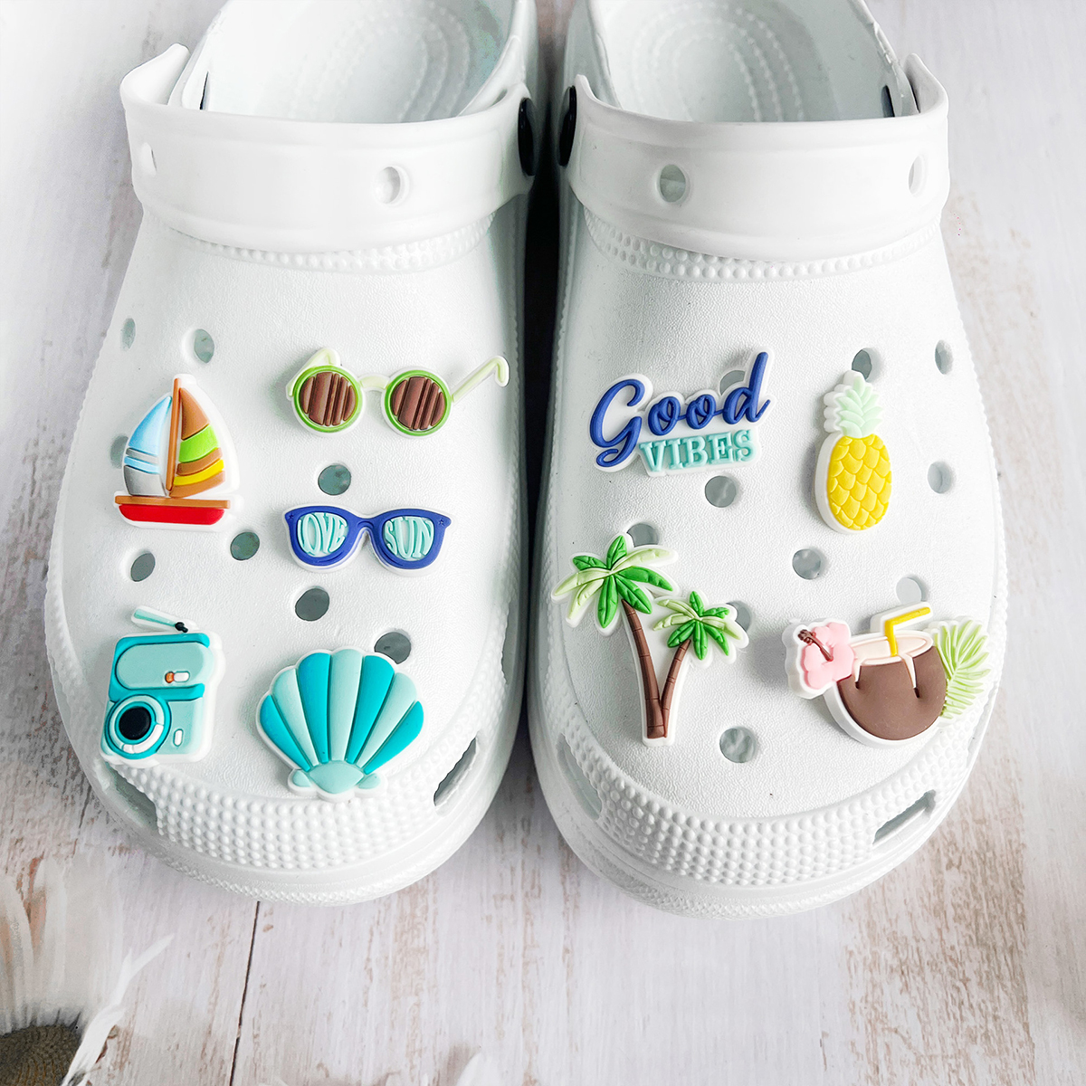 Summer Beach Coco Shoe Charms  - Women'S Accessories For Crocs 评论和价格