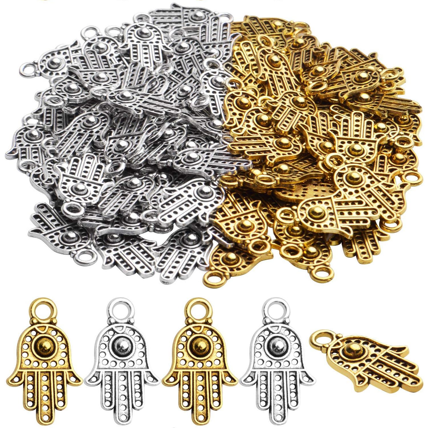 100pcs Hand Of Fatima Hamsa Ha - Evil Eye Bracelet 评论和价格