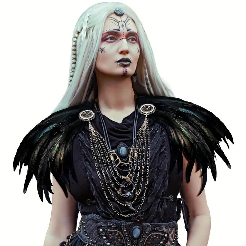 1pcs Viking Style Feather Cape - Women'S Viking Accessories 评论和价格