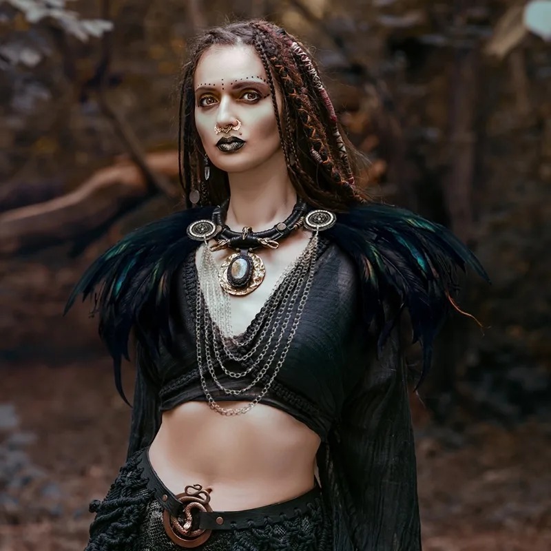1pcs Viking Style Feather Cape - Women'S Viking Accessories 评论和价格