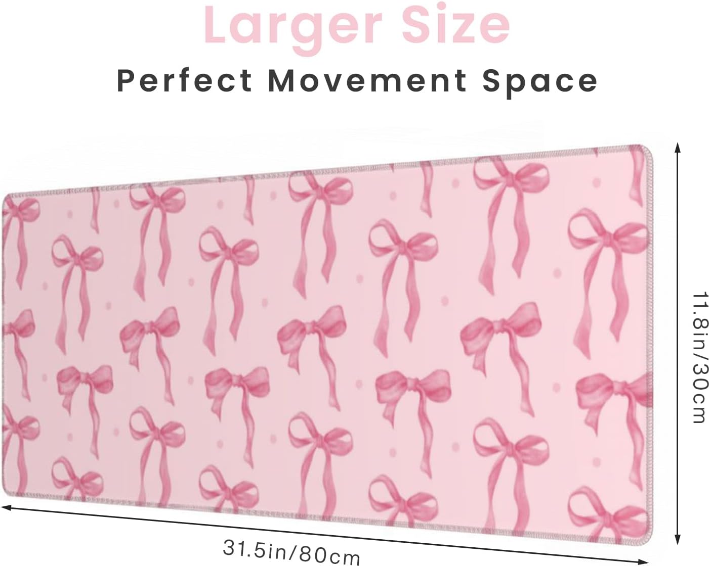 Pink Bow Desk Mat, Large Mouse - Women Accessories Images 评论和价格