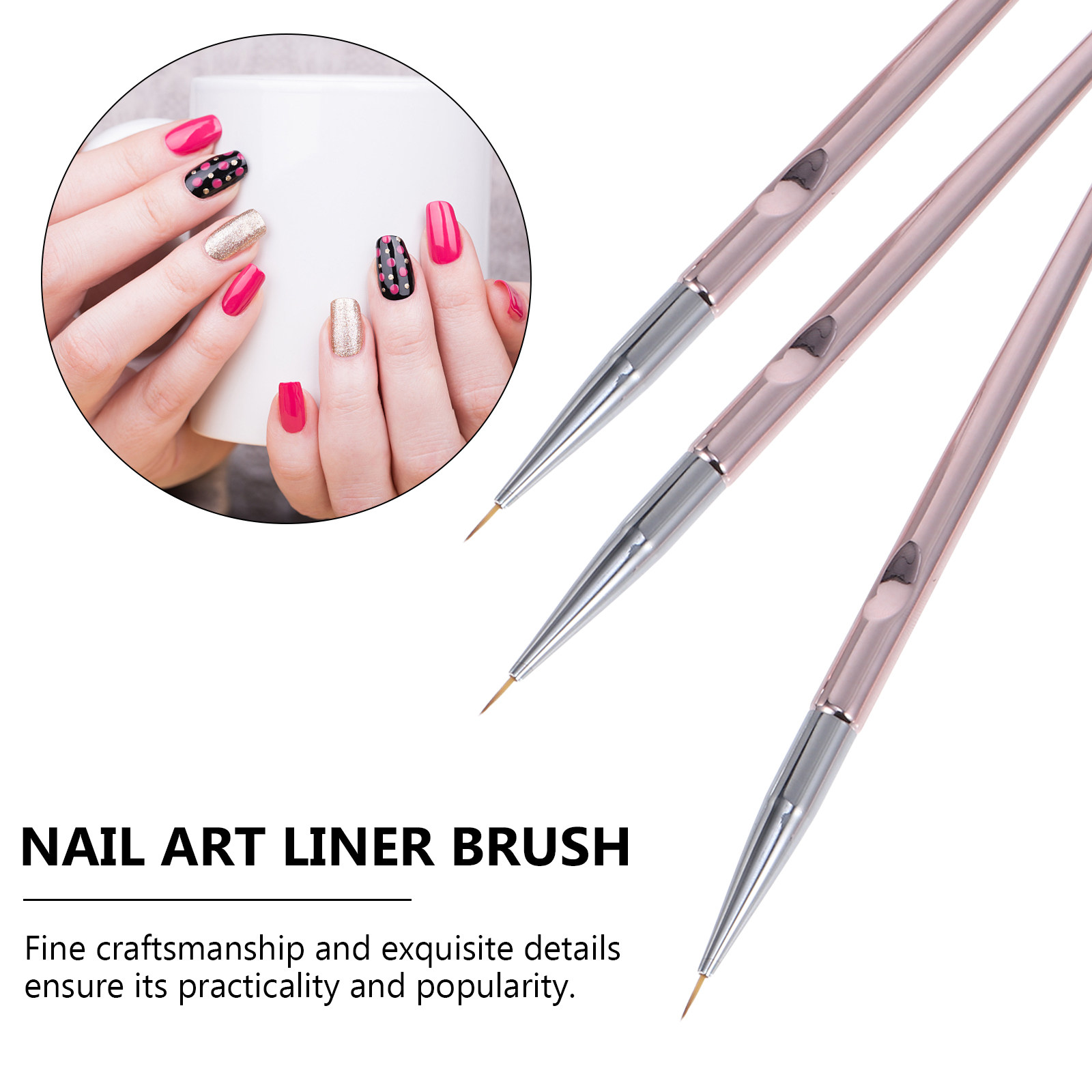3Pcs Nail Art Pens Set Premium - Women Accessories Drawing 评论和价格
