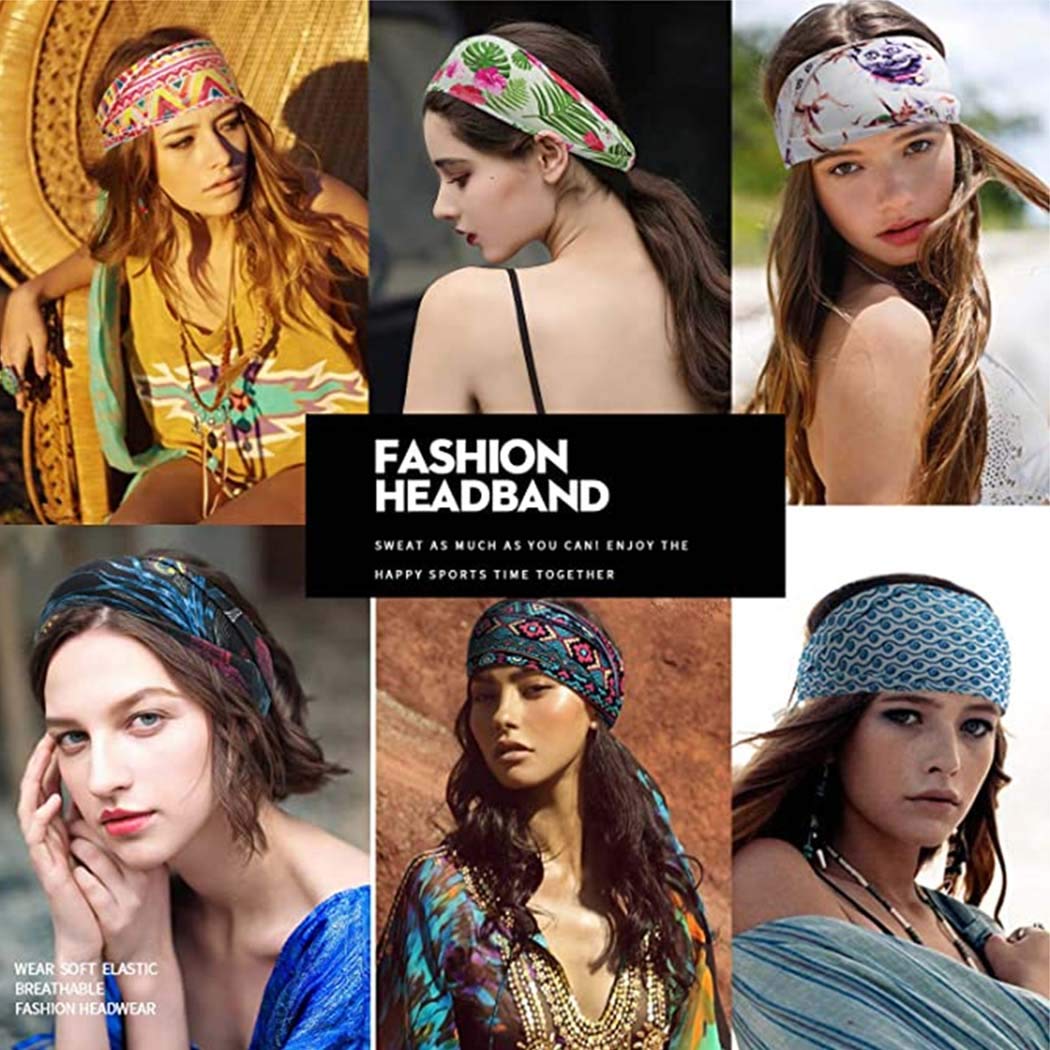 Wide Boho Headbands for Women  - Women'S Running Accessories 评论和价格