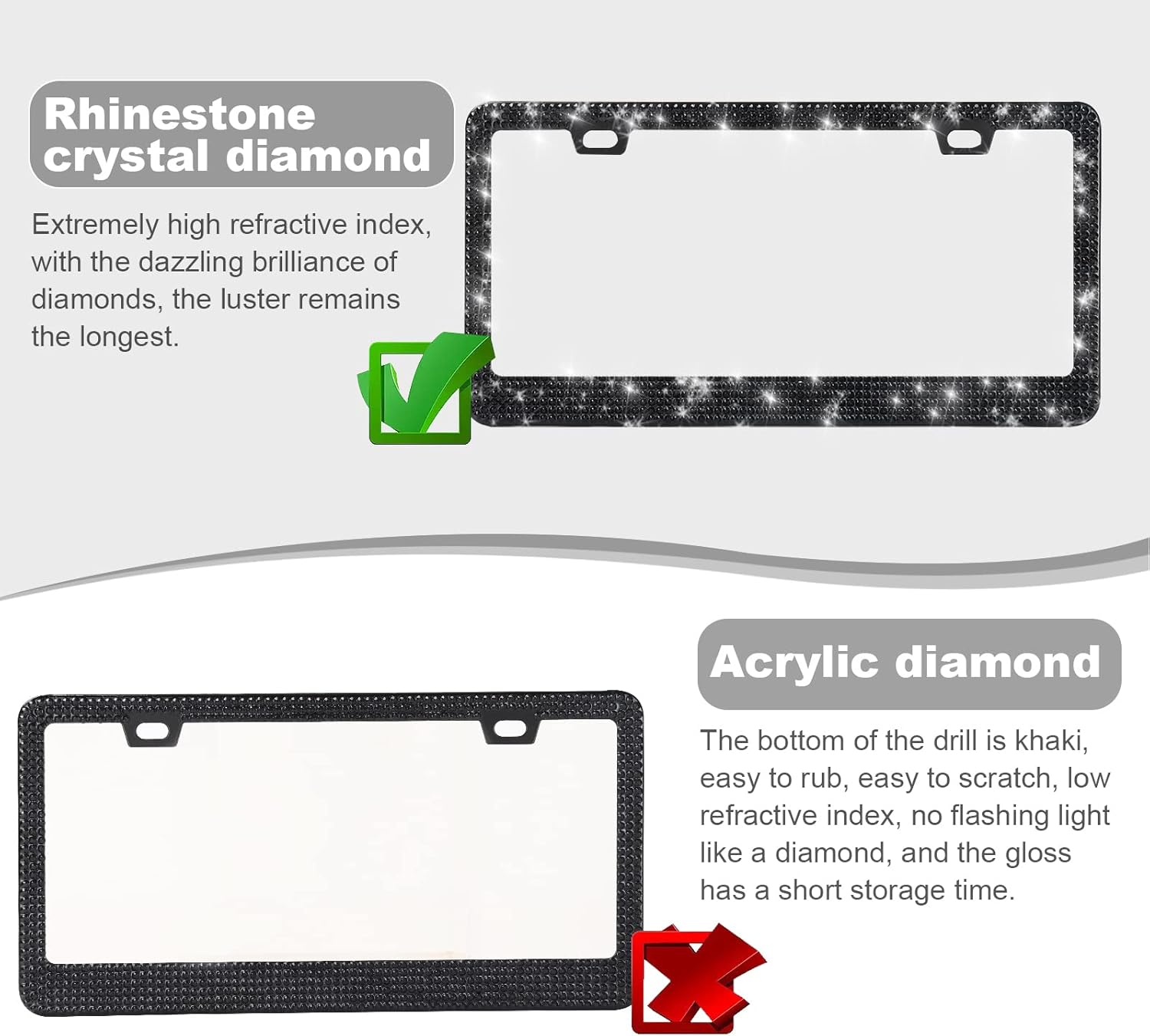 Sparkly Rhinestone License Pla - Women Accessories Images 评论和价格