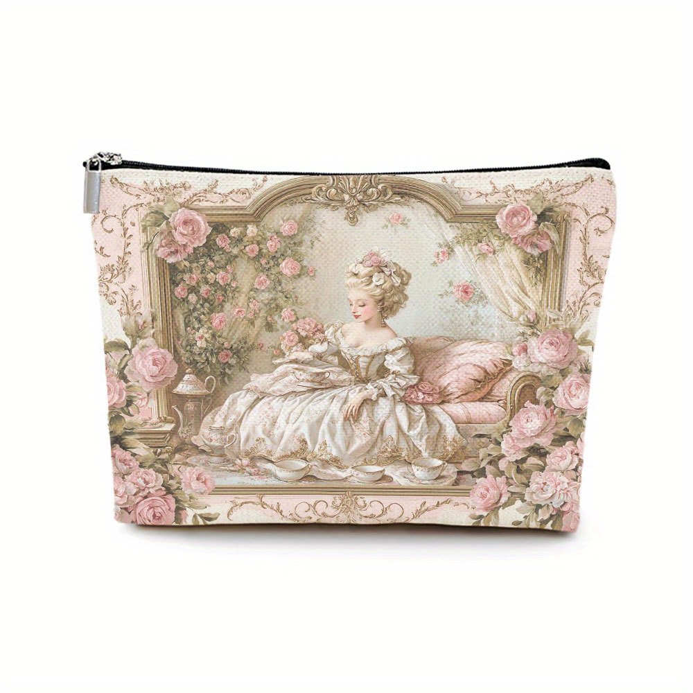 A Rococo Floral Makeup Bag - C - Women Accessories Box 评论和价格
