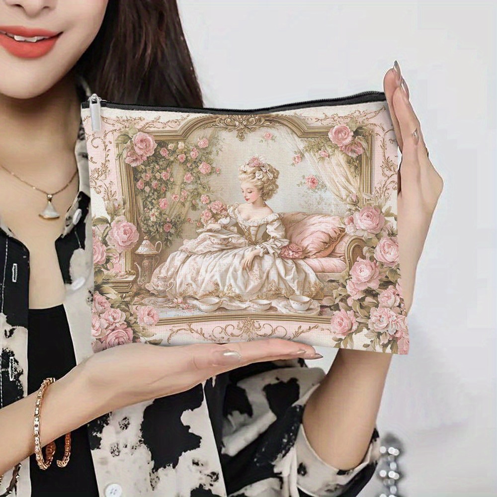 A Rococo Floral Makeup Bag - C - Women Accessories Box 评论和价格