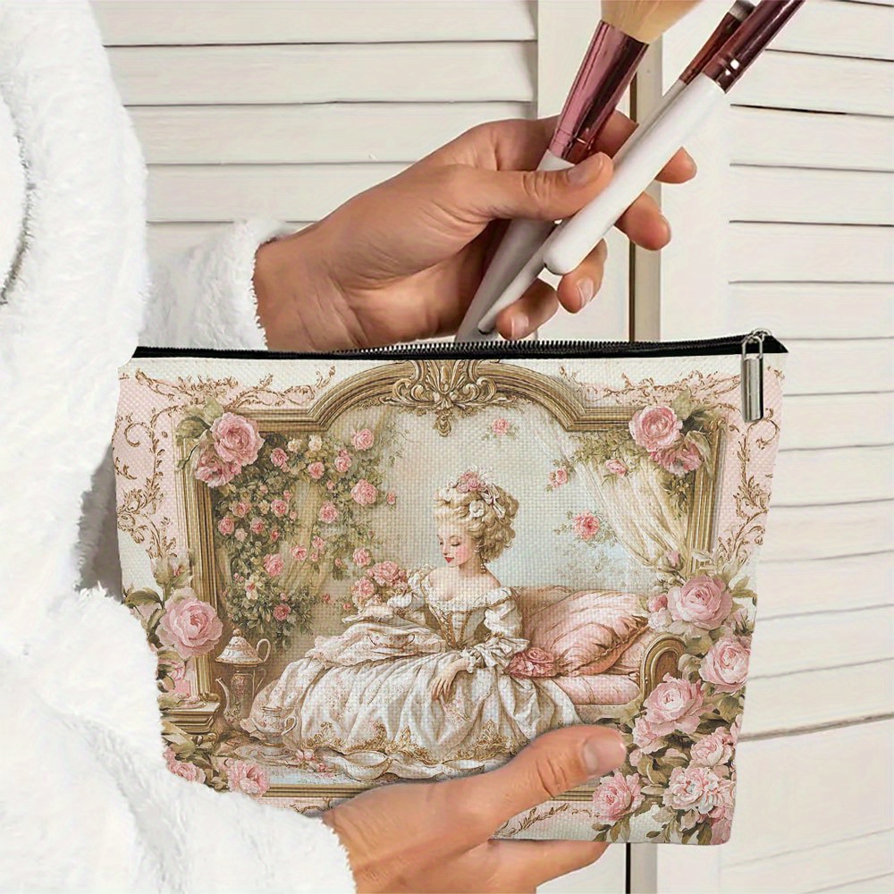 A Rococo Floral Makeup Bag - C - Women Accessories Box 评论和价格
