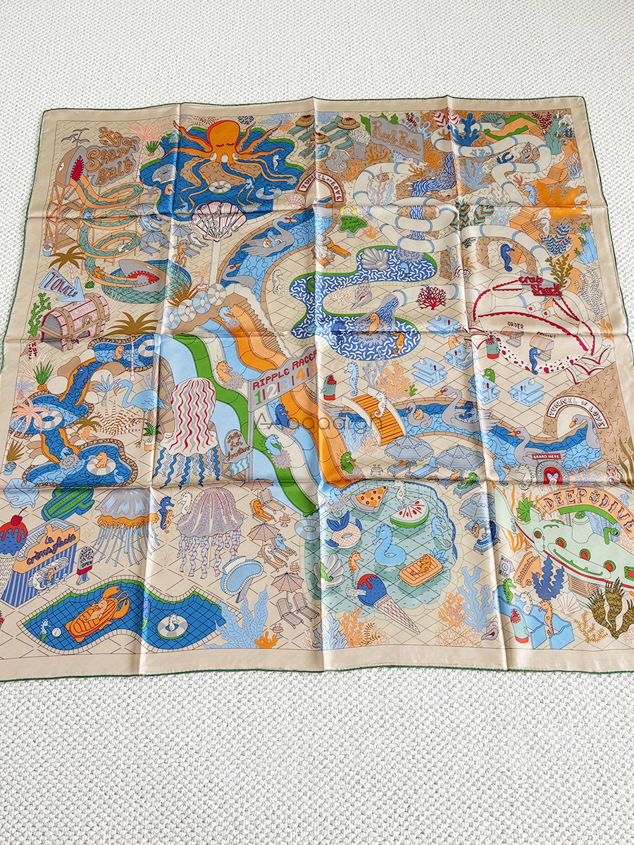 Large Silk Scarf Wraps Luxury  - Accessories Brand For Women 评论和价格