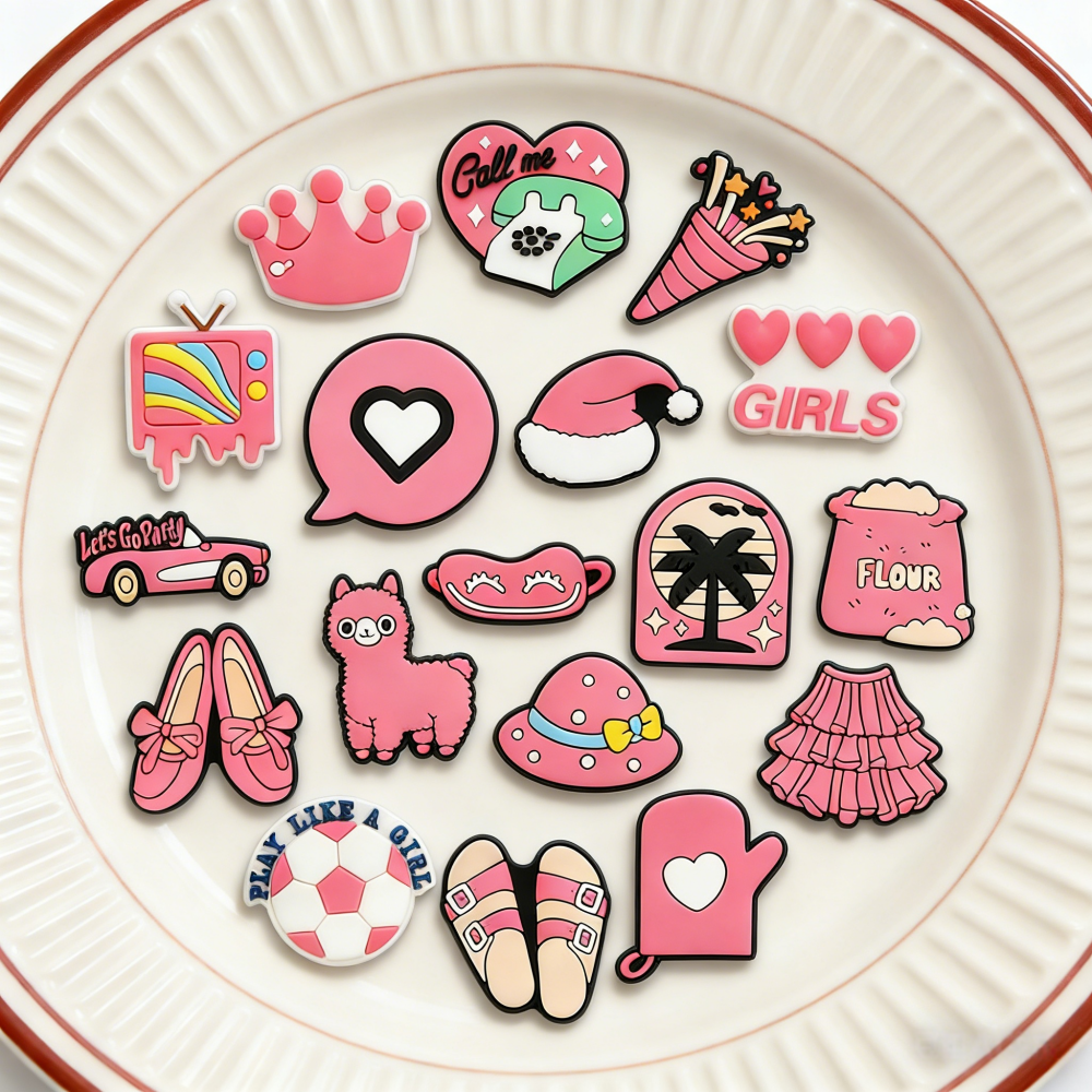 16Pcs Pink Shoe Charms for Cro - Women'S Accessories For Crocs 评论和价格