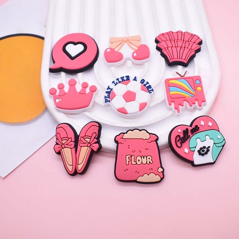 16Pcs Pink Shoe Charms for Cro - Women'S Accessories For Crocs 评论和价格