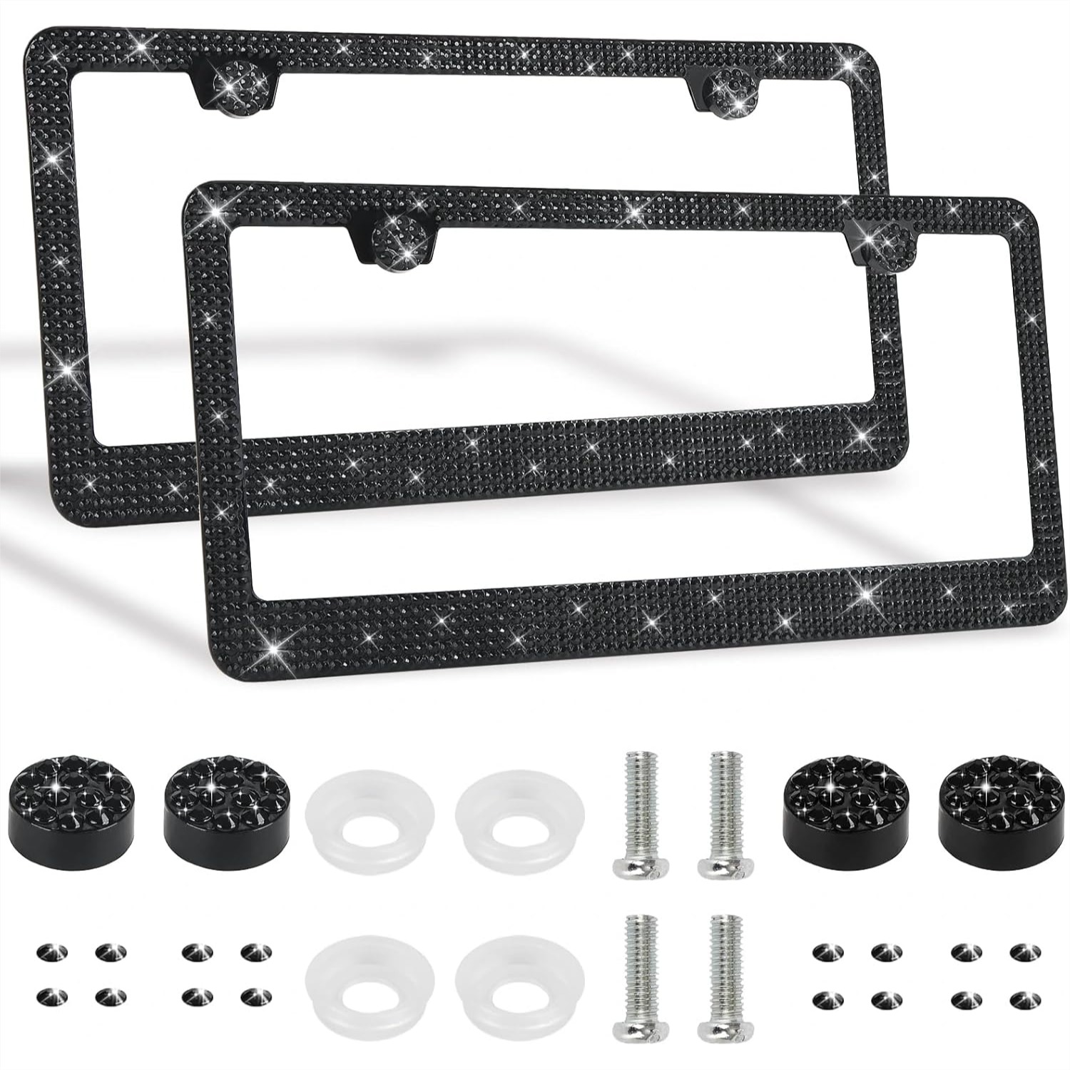 2 Pack Bling License Plate Fra - Women Accessories Images 评论和价格