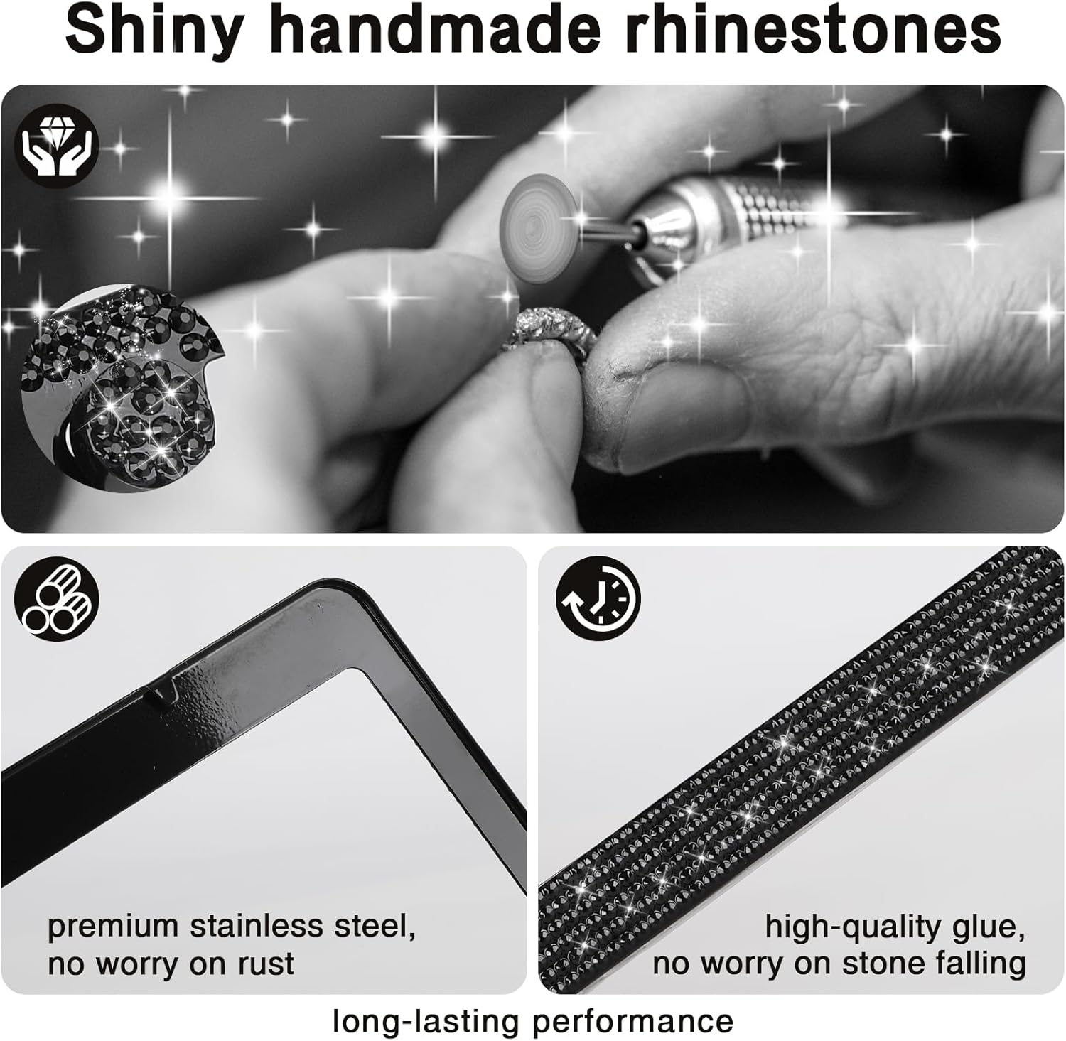 2 Pack Bling License Plate Fra - Women Accessories Images 评论和价格