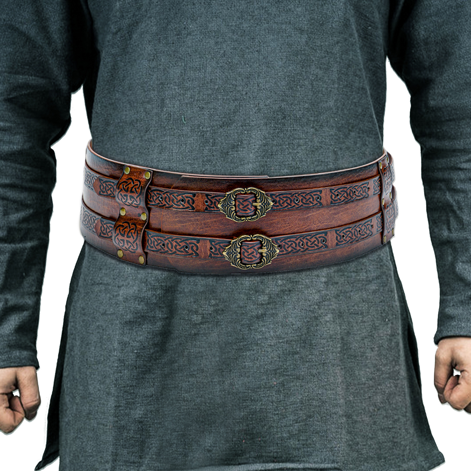 Men Women Runic Leather Belt D - Women'S Viking Accessories 评论和价格
