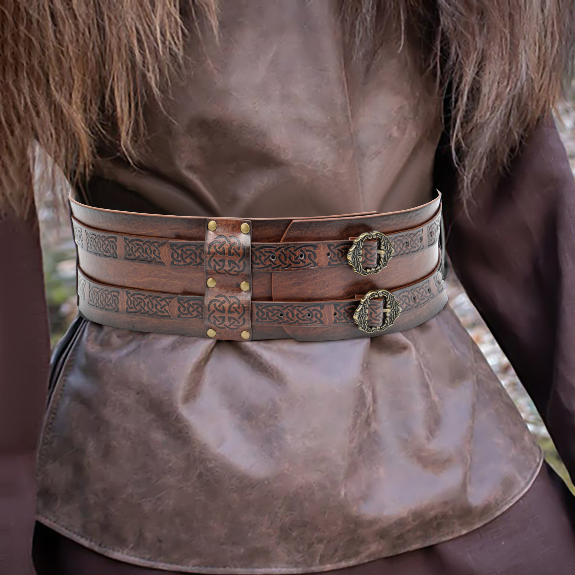 Men Women Runic Leather Belt D - Women'S Viking Accessories 评论和价格